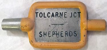 Single line, alloy KEY TOKEN Tolcarne Jct - Shepherds on the former Truro & Newquay Railway, built