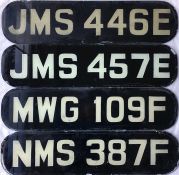 Selection of 1960s Alexander (Midland) rear REGISTRATION PLATES ex Albion Viking coaches. Plates are