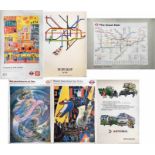 Selection of 1980s/90s London Transport posters incl 'Shopping by Tube and Bus' by Christopher Corr,