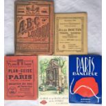 Selection of vintage TRAVEL GUIDES comprising 1906 ABC Guide to London, Paris guides/transport
