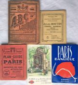 Selection of vintage TRAVEL GUIDES comprising 1906 ABC Guide to London, Paris guides/transport