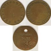 Pair of Victorian-era railway brass PASSES, the first a London, Brighton & South Coast Railway (