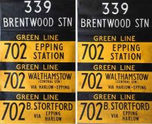 Pair of London Country DESTINATION BLINDS for RF, RP-type Green Line coaches at Harlow (HA)