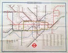 1978 London Underground quad-royal POSTER MAP designed by Paul Garbutt. Shows the first stage of the