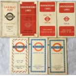 Selection of London Underground Beck diagrammatic, card POCKET MAPS comprising issues No 2, 1934, No