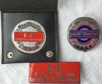 London Transport Buses 1970's-issue, chrome & enamel OFFICIAL'S PLATE (slight enamel loss from the