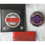 London Transport Buses 1970's-issue, chrome & enamel OFFICIAL'S PLATE (slight enamel loss from the