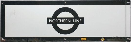 London Underground 1950s/60s enamel PLATFORM FRIEZE PLATE from the Northern Line with the line