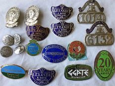 Collection of Scottish bus operator LAPEL & CAP BADGES & BUTTONS from the 1950s-70s period.