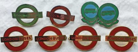 Selection of London Transport / London Country CAP BADGES comprising 1950s Trolleybus Driver/