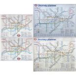 Pair of 1992 London Underground quad-royal POSTER MAPS, one January (paper issue), one November (