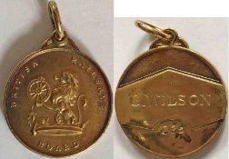 British Railways Board GOLD PASS MEDALLION issued to G Wilson, 225. Features the 1956-on motif of