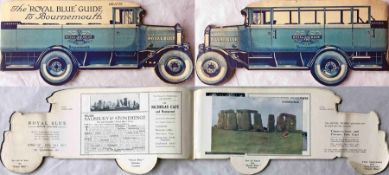 1927 Royal Blue Motor Coaches GUIDE to Bournemouth produced in the shape of a charabanc with the