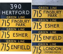 Pair of London Country DESTINATION BLINDS for RF/RP-type Green Line coaches at Hertford (HG) or