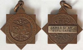 North British Railway Company brass PASS MEDALLION no A6 inscribed 'James Sharp, duplicate'. In