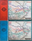 Pair of c1931-issue 'Stingemore' London Underground linen-card POCKET MAPS, one with a red cover,