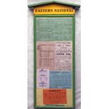 Eastern National Omnibus Co bus stop TIMETABLE FRAME with enamel header plate. A wooden, roofed