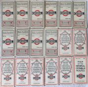 Quantity (18) of London General bus POCKET MAPS dated from 1927 to 1929. Generally in good to very