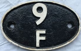 British Railways (London Midland Region) locomotive SHEDPLATE '9F' from Heaton Mersey (Stockport)