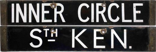 London Underground Q/CO/CP-Stock DESTINATION PLATE for Inner Circle/Sth Ken on the District/Circle