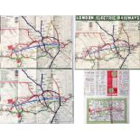 Selection of c1908 London Underground MAPS, the first types to show a unified system, one produced