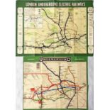 Pair of c1907/08 London Underground MAPS, single-sided, one from 1907, 17" x 12" (43cm x 31cm),