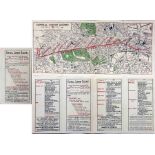 c1902 Central London Railway fold-out POCKET MAP produced to promote its service from Bank to