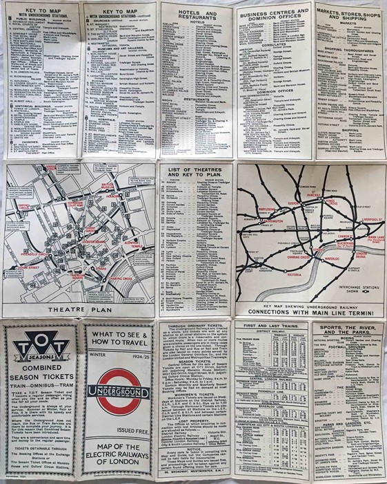 1924/5 London Underground POCKET MAP of the Electric Railways of London "What to see and how to - Image 2 of 2