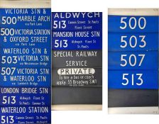 Vehicle set (front & rear) of London Transport Red Arrow DESTINATION BLINDS, coded 'K' for an MBA at