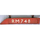 London Transport Routemaster bonnet FLEETNUMBER PLATE from RM 748. The original RM 748 entered