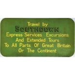 Southdown Motor Services ADVERTISING DISPLAY PANEL from a 'Queen Mary' Leyland PD3. These panels