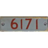 London Underground Metropolitan Line A-Stock enamel INTERIOR CAR NUMBER PLATE from D-end trailer car