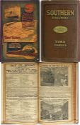 1922/23 combined volume of TIMETABLES for South Eastern & Chatham Railway dated October 2nd, 1922