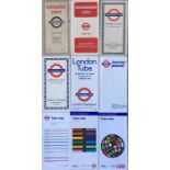 Selection (9) of London Underground diagrammatic card POCKET MAPS, one for each decade from the