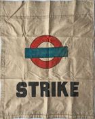 London Underground cotton FLAG 'Strike' with the Underground bullseye. These flags were produced