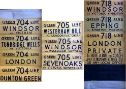 1951 London Transport DESTINATION BLIND for a T (10T10) coach at Windsor (WR) garage. Coded 'M' (