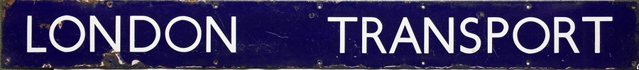 c1950s British Railways (Eastern Region) enamel HEADER PLATE 'LONDON TRANSPORT' thought to be from