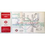 WW2 London Underground diagrammatic, card POCKET MAP by H C Beck. Issue No 1, 1945 (245). A very
