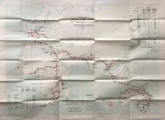 1937 fold-out MAP of the 'Empire Air Scheme & other Commonwealth Air Routes in the Eastern