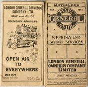 Pair of London General Omnibus Company (LGOC) POCKET MAPS & GUIDES to Omnibus Services dated May