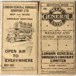 Pair of London General Omnibus Company (LGOC) POCKET MAPS & GUIDES to Omnibus Services dated May