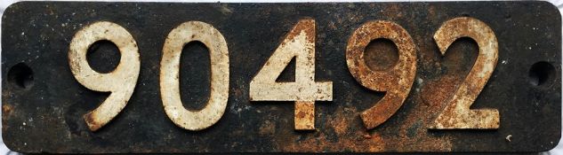 British Railways SMOKEBOX NUMBERPLATE from ex War Department WD/8 2-8-0 90492, formerly LNER 3171,