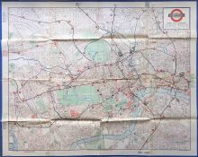 1934 London Underground quad-royal POSTER MAP 'Underground Map of London'. Shows the lines