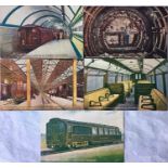 Selection (5) of 1906 UNDERGROUND POSTCARDS issued by the Great Northern, Piccadilly & Brompton