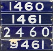 Set of London Underground enamel STOCK-NUMBER PLATES from a complete 4-car unit of 1962-Tube Stock