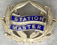 c1910-1930s London Underground (District & tube railways) Station Master's CAP BADGE in white