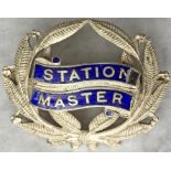 c1910-1930s London Underground (District & tube railways) Station Master's CAP BADGE in white