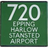 London Transport (London Country) coach stop enamel E-PLATE for Green Line route 720 destinated