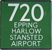 London Transport (London Country) coach stop enamel E-PLATE for Green Line route 720 destinated