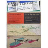 Selection (4) of London Transport Metropolitan Line CARRIAGE NOTICES & MAP comprising 1935 '